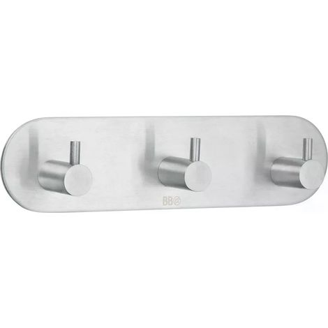 Smedbo Design Dreierhakenleiste in Edelstahl gebürstet, Selbstklebend B1103 (1/2)