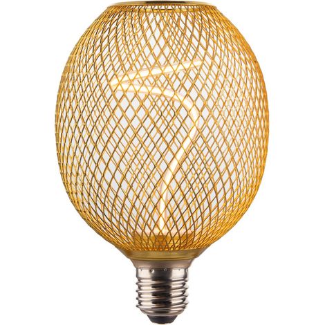 AMPOULE FILAMENT LED, E27, MAILLE, AMBRE, TRSP., BLC TRS CHD, RéGL. HAMA (1/4)