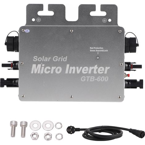 Micro-onduleur pour énergie solaire, raccordé au réseau, 600 W, contrôle Wi-Fi, détection automatique, 230 V CA (1/5)
