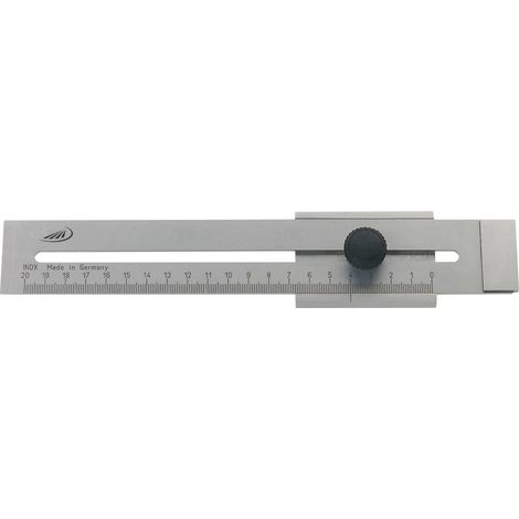 Trusquin 250mm en acier inoxydable – Modèle plat avec vis de blocage – Bords de traçage trempés – Lecture 1/1 mm – Helios Preisser
