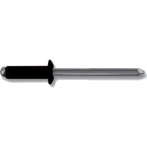 SACTO RIVETTO RIVETTI IN ALLUMINIO CHIODO ACCIAIO ZINCATO TESTA NERA RAL 9005 - 4 mm - 1000 PZ - 14 mm