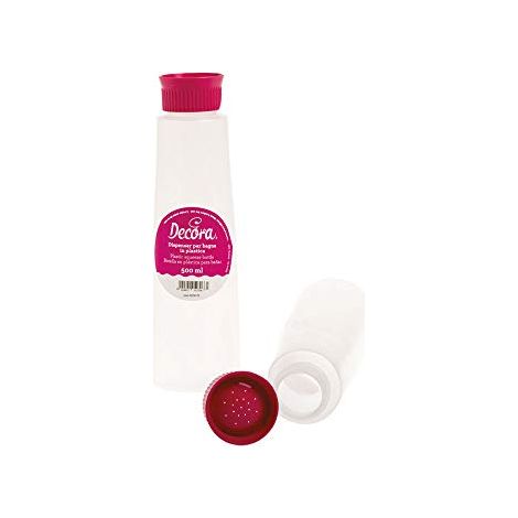 Decora Dispenser per Bagna con Tappo Bucherellato, Trasparente/Arancia, 500 ml (1/3)