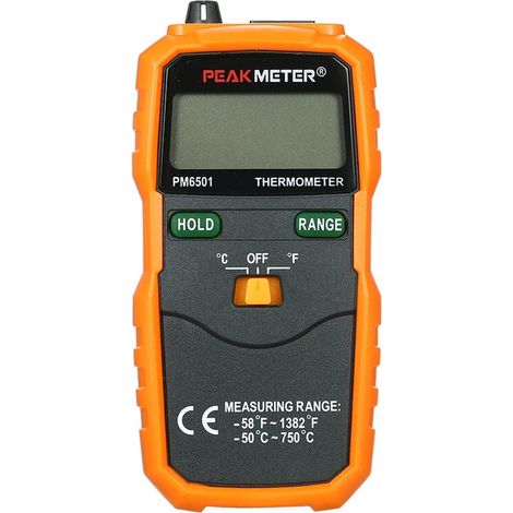 Thermomètre électronique PEAKMETER PM6501 avec sonde thermocouple, thermomètre numérique industriel QPUION (1/5)