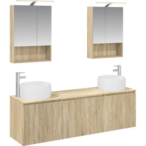 Bathroom Cabinet Set 5 pcs Sonoma Oak Engineered Wood vidaXL (1/5)