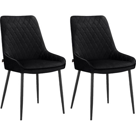 Maya-Chaise de salle à manger Pack de 2 Noir (1/5)
