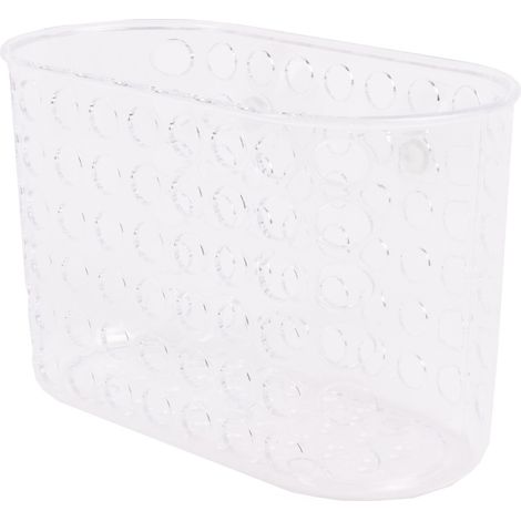 Panier de douche à ventouses, grand format, en plastique transparent, organisateur de salle de bain, transparent (1/2)