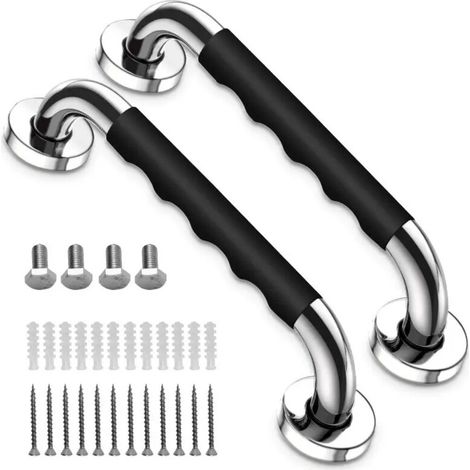 Haltegriff für Badewanne, 30 cm rutschfester Haltegriff für Badezimmer, 2-teiliger Haltegriff für Dusche zur Wandmontage aus Edelstahl