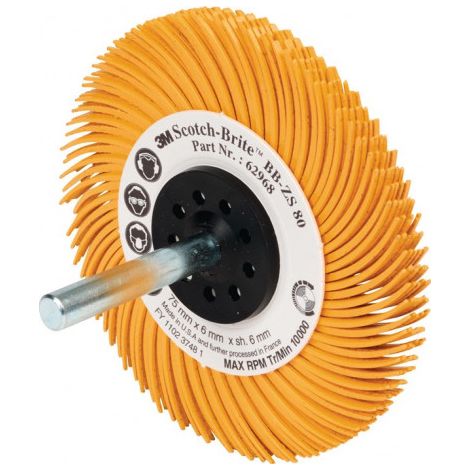 Disque à brosses radiales BB-ZS Type C D.50,8mm K.80 jaune 15000min-¹ 3M