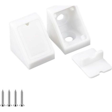 Pair 20 Pièces Angle Suport pour Etagere, Équerre D'angle en Plastique, Connecteurs de Meubles, avec Vis, Équerres D'étagère, Connecteur Angle