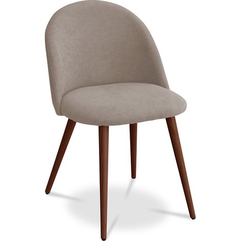 Dining Chair - Upholstered in Fabric - Scandinavian Style - Evelyne Taupe (1/5)