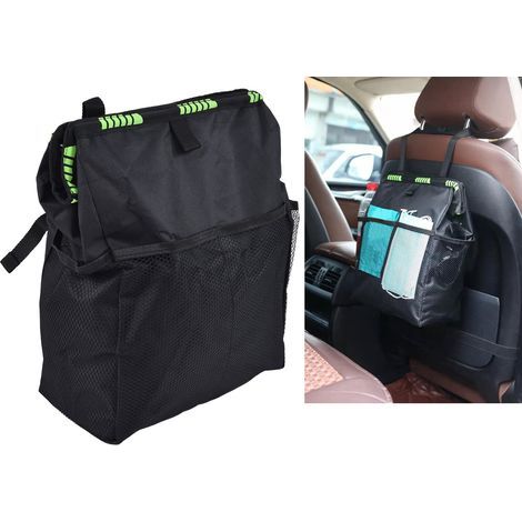 Waterproof Car Storage Bag, Foldable Oxford Cloth with Pocket and Lid, Black (1/5)