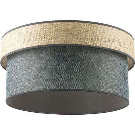 Pantalla Doble Colgante Fabrilamp Saira E27 40cm Natural/Verde