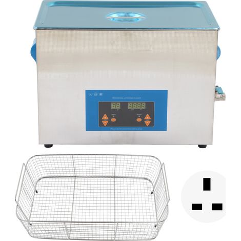 Nettoyeur Ultrasonique Inox 27L 500W 40KHz avec Chauffage Machine de Nettoyage à Ultrasons Prise UK 220-240V (1/5)