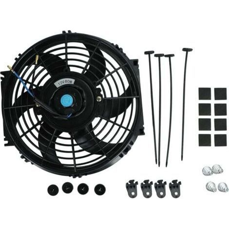 10 Zoll 12V 80W Universal Slim Elektro-Heizkörperlüfter mit Druck-, Zug- und Faltmotor (1/5)
