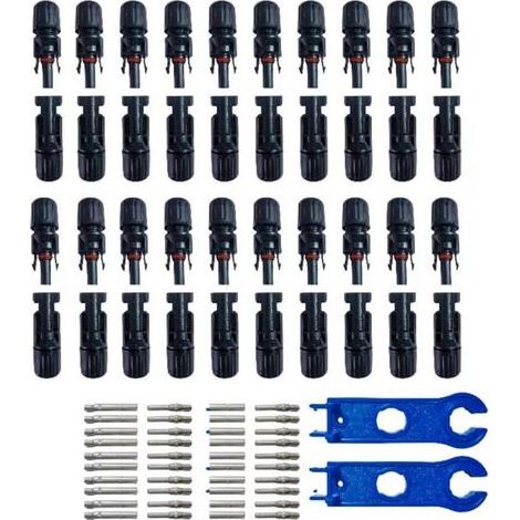 Lntyq 20 Paires Connecteur Solaire Photovoltaïque,Connecteur pour Câble de Panneau Solaire,Adapté pour 2.5/4/6mm² Câble Solaire (1/4)