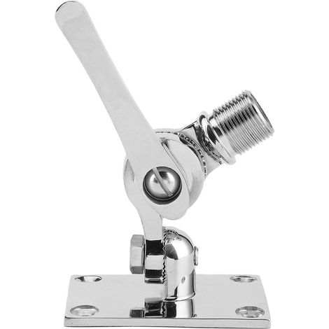 Support de fixation à cliquet pour antenne VHF en acier inoxydable, base réglable à double axe, filetage 1-14in, pour bateau marin (1/3)