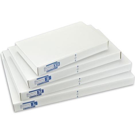 Lot de 5 Boîtes Pochettes Carton L - hauteur 3cm - format 254x356 mm (1/5)