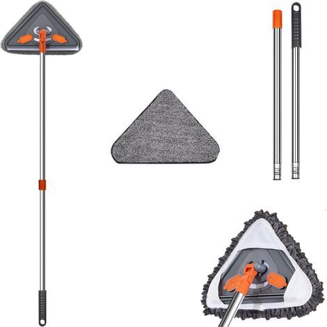 Balai à franges triangulaire, balai à franges plat, balai à franges pour les paresseux, serpillière, balai à franges en chenille, nettoyeur de vitres (1/2)