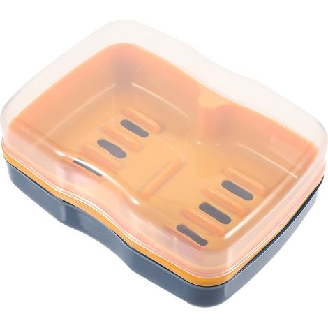 Compartment Soap Box Large-Capacity Soap Storage Holder Bathroom Soap Box With Lid (1/5)