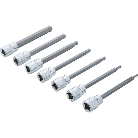 BlueSpot Tools 01510 3/8in Drive Extra Long Hex Ball Socket Bit Set, 7 Piece B/S01510 (1/4)
