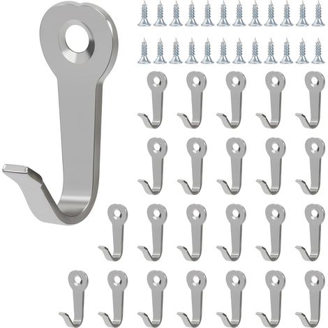 Metall-Kleiderhaken, 24er-Set, schlichte Retro-Wandgarderobe, mit Schrauben, rostfrei, geeignet für Küchen, Badezimmer, Büros, Kleiderschränke, Handtuchhalter (silber).