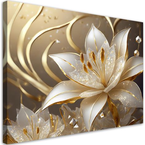 Tableau déco Fleur glamour 100x70 (1/5)