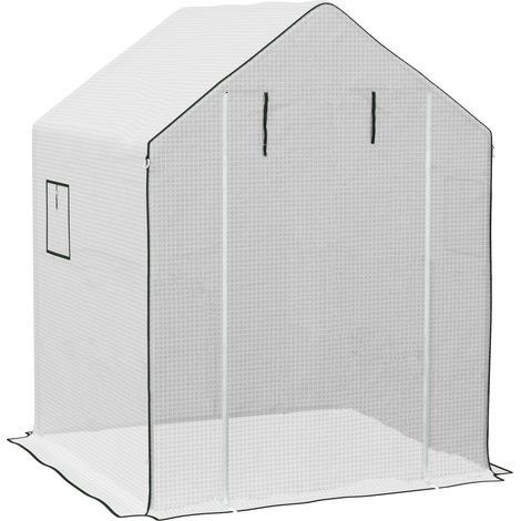 Lona de repuesto para invernadero PE con UV, puerta enrollable y ventanas 140 x 143 x 190 cm (1/5)