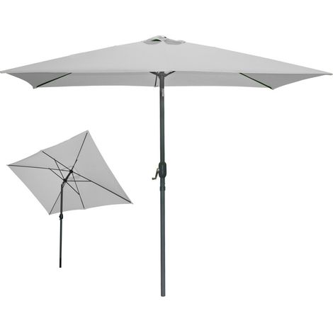 Ombrellone rettangolare inclinabile grigio chiaro 200x300x250 cm – Telo in poliestere resistente ai raggi UV