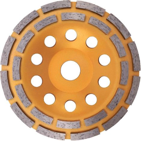 Meule diamantée double rangée de 150 mm, alésage de 22 mm, meulage rapide avec trous de refroidissement, pour pierre et béton, compatible avec les meuleuses électriques (1/5)
