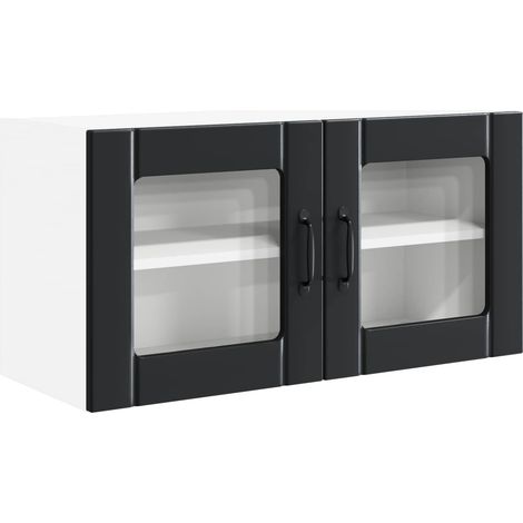Maison Exclusive - Armadio in vetro da parete PORTO Nero 80 x 31 x 40 cm