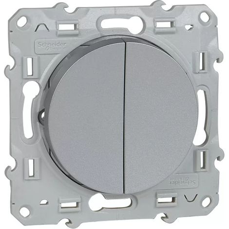 Schneider S530214 Odace double push-pull Alu - screw - Quick connection