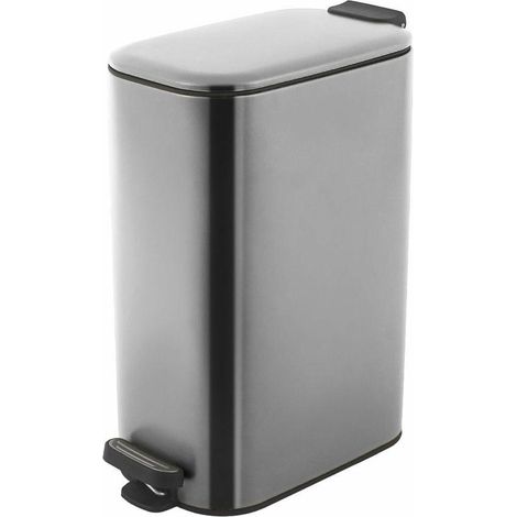 Cestino per rifiuti slim da 30 litri, colore argento. (1/3)