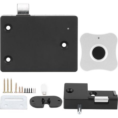 Armoire tiroir serrure électrique argentée aluminium alliage forme fleur empreinte digitale pour meuble domestique petite serrure intelligente (1/5)