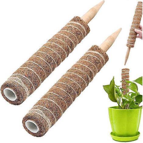 Tuteur en fibre de coco pour plantes grimpantes de jardin, extensible, lot de 2 (30 cm). (1/5)