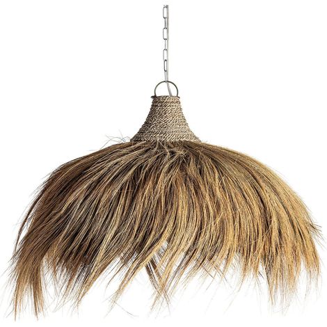 Luminaire suspendu ethnique en fibra naturelle - Beige doré naturel (1/5)