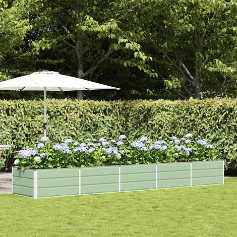 vidaXL  Planter  Green 400 x 80 x 45 cm Steel