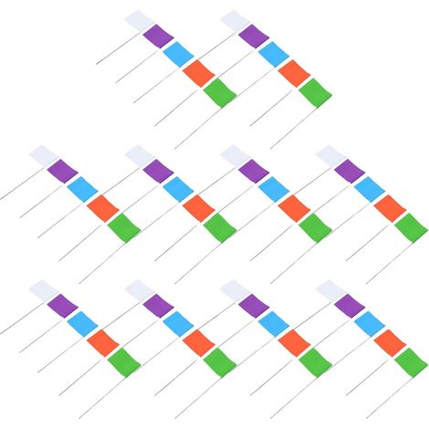 50 Pièces Kit de Piquets de Marquage Colorés pour Jardin et Terrain Drapeaux Signalisation Extérieur Résistants Aux Intempéries Indicateurs de Limites et Repères Multifonctions (1/5)