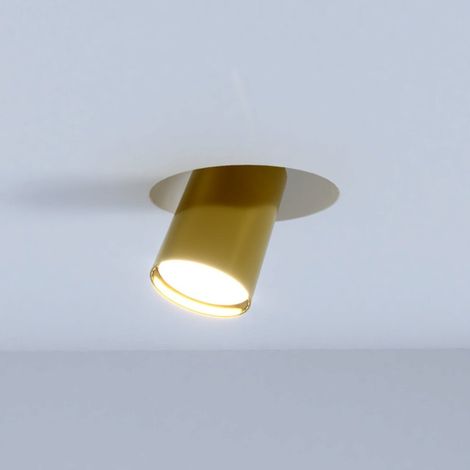 Faretto incasso lampadari bartalini esirnus gu10 led orientabile gesso metallo, colore oro