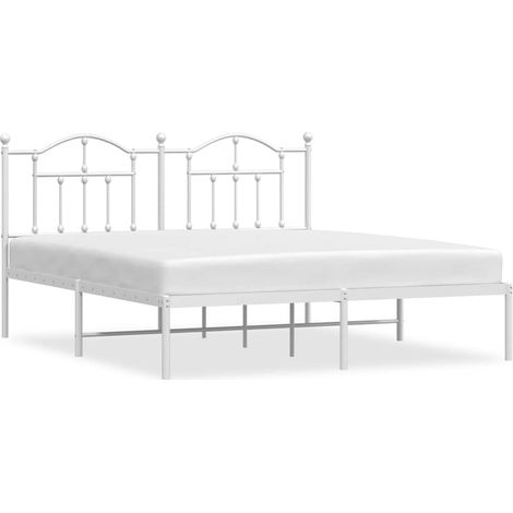 Maison Exclusive - Giroletto con Testiera Metallo Bianco 160x200 cm