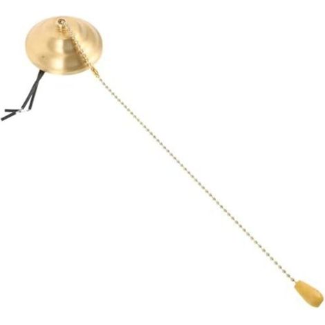 1 Interrupteur À Chaîne - 68 mm x 32 mm - Bois Doré - Pour Plafonnier Lampe Salle De Bain Garage Atelier (1/4)