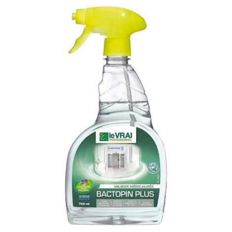 Désinfectant Bactopin Plus 750ml – Efficace contre virus HIV-1 et H1N1 – Pour surfaces médicalisées et collectivités – Prêt à l'emploi – Le Vrai Professionnel (1/2)