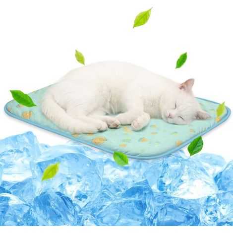 Kühlmatte für Haustiere Q-Max 0 345 Kühlmatte aus Eisseide für Hunde und Katzen Tragbare waschbare Kühldecke für Haustiere Autositz Sommerbett 45 grün (1/5)