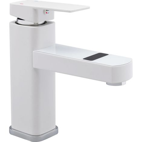 WASCHTISCHARMATUR mit digitalem Display, Weiß