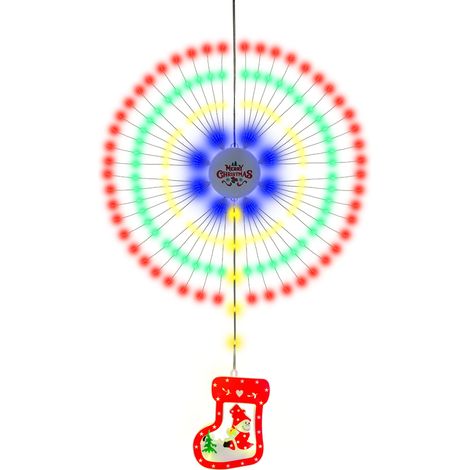Guirlande lumineuse de Noël en forme de feu d'artifice, suspension décorative étanche IP65, lumières colorées, 8 modes d'éclairage (1/3)