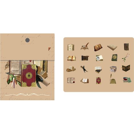 40 stickers vintage romantiques série quicksand PET motifs délicats autocollants nostalgiques pour journal carnet livre (1/5)