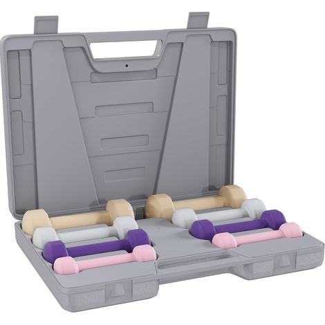 Set Hanteln 4 Paar 0,5 kg 1 kg 1,5 kg 2 kg mit Koffer (1/3)