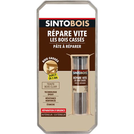 Répare vite, pâte à réparer bois epoxy 35g Bois clair SINTO (1/7)