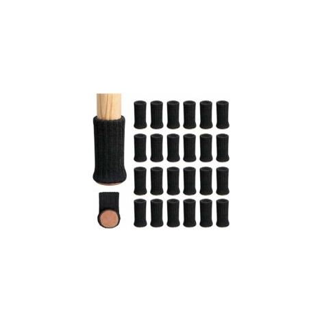 24 protectores para patas de sillas y muebles, almohadillas antideslizantes para patas de sillas de 2,5 a 5 cm de diámetro, color negro-crezuo
