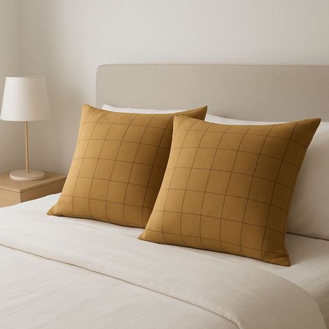 Lot de 2 Taies d’Oreiller 60 x 60 cm – Gaze de Coton – Gaïa Match (1/5)