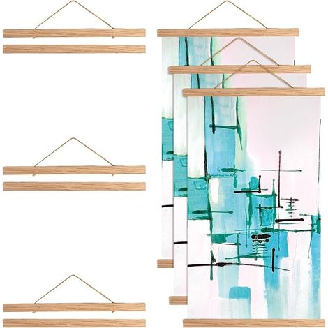 Magnetic Poster Holders 31 cm, Magnetic Poster Frames Natural Wood, Magnetic Wooden Photo Frame A3 Posters Modern Hanging Poster Holder (1/5)